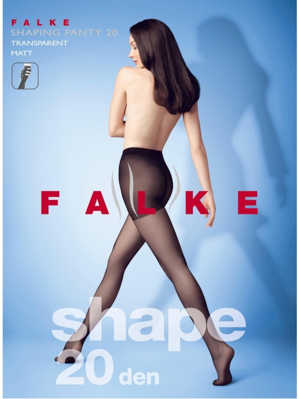 FALKE SHAPING PANTY 20 DENIER TIGHTS BLACK SIZE LARGE NWT